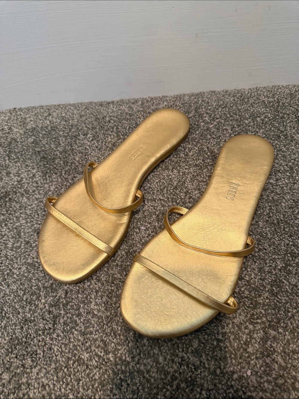 Tkees Gold Strappy Slide Sandals - Women